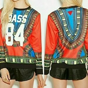 BASS BY Ron Bass 84 Tribal African Graphic Print S